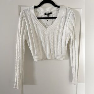 Crop White Sweater
